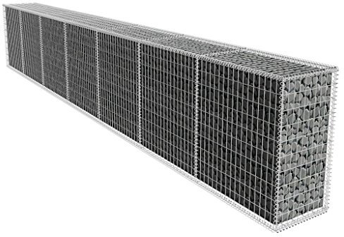 Tidyard Gabion Mesh Galvanised Wall Rock-Stone Wall with Cover 600x50x100 cm