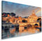 Muralo Leinwandbilder 120x80 Stadt Rom Gebäude Leinwand Wandbild Kunstdruck Architektur Brücke Fluss Basilika Schlafzimmer Wohnzimmer Wanddekoration Design XXL 435 Br. 120 cm x Hö. 80 cm