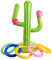 Lezevn 5 PCS Inflatable Cactus Ring Toss Game Set with Inflatable Cactus Color Inflatabled Rings for Party Decoration Pool Toys