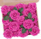 N&T NIETING Künstliche Blumen Rosen, 25 Stück Kunstblumen Gefälschte Künstlichen Rose mit Stielen, Künstlichen Rosen für DIY Hochzeit Blumensträuße Braut Zuhause Valentinstag Dekoration, Heißes Rosa