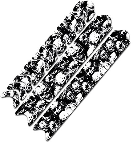 AlphaShield Fahrrad Rahmenschutz Kettenstreben Schutz Folie Aufkleber Rahmen Schutz Carbon MTB BMX Lackschutz Folie R161 (21 Skulls)