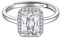 ChicSilver 925 Sterling Silber Fingerring für Damen Mädchen Ring mit Quadrat Diamant Gebursstein Verstellbarer Fingerring mit Zirkonia für Freundin Ehefrau