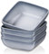 LOVECASA Tafelservice, 4er Set quadratische Schalen aus Steinzeug, Müslischalen, Suppenschalen, Dessertschale, Schüssel Set für 4 Personen, 800ML, grau