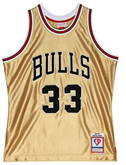 Mitchell & Ness NBA 75th Anniversary Swingman Jersey - #33 S. Pippen - Chicago Bulls, Gold, S