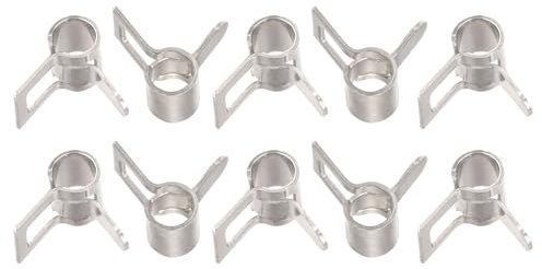 sourcing map Collier Serrage Ressort, 50pcs 65Mn Acier 4mm Interne Diamètre Basse Pression Air Clip Pinces Apte 4.3mm-4.5mm OD Carburant Conduites Silicone Vide Tuyaux, Nickel Plaqué
