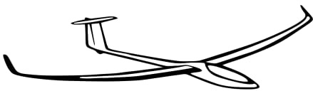 Generisch Segelflugzeug Aufkleber (RPt18/1) (20 x 6,3 cm) - Multicolor, Minimalistisch mit Aviation-Thema, Kunststoff, Auto, Outdoor