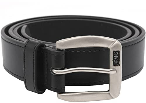 D555 Duke Herren Barry Big Tall Metall Logo Schnalle Leder Gürtel - 60, Schwarz