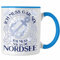 Trendation - Nordsee Tasse Geschenk Urlaub Ich Muss Gar Nix Ich Muss Nur An Die Nordsee Sylt St. Peter Ording Cuxhaven Wandgerooge (Blau)