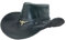Black Jungle Ontario Outdoor Western Lederhut Australien Cowboy Lederhüte Reiterhut Unisex (as3, Alpha, s, Schwarz)