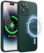 JETech Magnetic Silicone Case for iPhone 14 Pro 6.1-Inch, Compatible with MagSafe, Phone Cover with Camera Lens Full Protection (Midnight Green)
