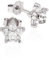 NKlaus Paar Ohrstecker Luna weiß Hibiskus 925 Silber Blume Blüte mit Zirkonia weiß Auge 11880