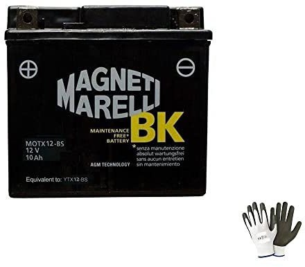 KOMPATIBEL MIT KAWASAKI ER5 (ER500 A1/A4-C1/C5) 500 dal 1997 al 2002 YTX12-BS MAGNETI MARELLI AKKU EINSATZBEREIT AUFGELADEN ZUR SOFORTIGEN MONTAGE 10 AH AMP 12V 150X87X130MM