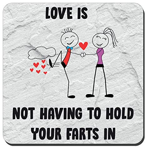 Funny Wedding Anniversary Birthday Gift For Him Gift For Her Present Joke Coffee Tea Mug Coaster Fart Joke Theme Present For Husband Wife Girlfriend Boyfriend