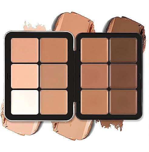 EXQST Professionelle farbkorrigierende Concealer-Creme, Carla Secret Concealer-Palette, 12 Farben, Contouring Foundation, Concealer-Palette, langanhaltendes, volldeckendes Make-up