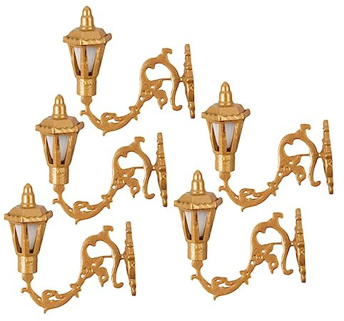 YARNOW 5st Moos Mikro Landschaft Ornamente Lampe Architektur Sand Tisch Modell Wandlampe Material Passende Lampe Puppenhaus 1:87 Wandlampe 5 Stück (goldenes Warmes Gelbes Licht) Miniatur