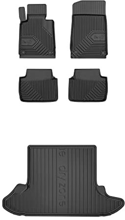 FROGUM EIN Satz Gummimatten Auto Fußmatten und Kofferraumwanne Kofferraummatte für BMW 3er E46 1998-2005 | Hohe Kante | Robust und langlebig