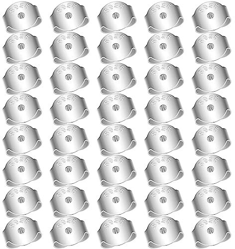 40 Stück Ohrstecker Verschluss,Ohrring Verschluss Silber 925,Ohrring Stecker Silber,Ohrstecker Verschluss Silber,Ohrring Stopper,Stecker Für Ohrringe Hinten,Ohrring Verschluss Silber,Runde