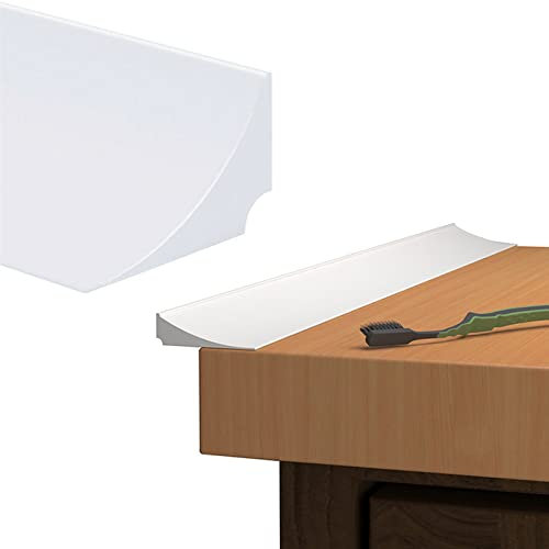 Soglia per doccia in silicone, autoadesiva, per piani di lavoro della cucina o del lavandino (bianco, 2 m)