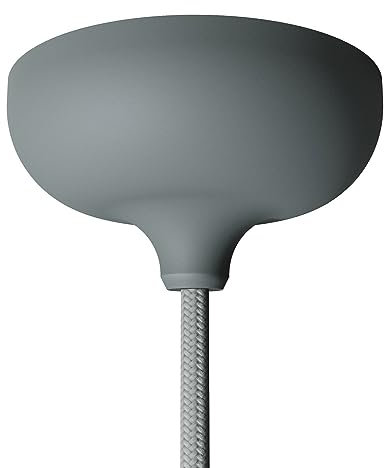 creative cables - Kit Lampenbaldachin aus Silikon mit zentraler Bohrung und vorgesehenem Seitenloch - Grau