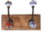 SIGNES GRIMALT Patère murale et Portemanteaux Quatre Pommeaux, Rouge, Bleu, Orange, Modèle Bohème Chic, L 26 cm