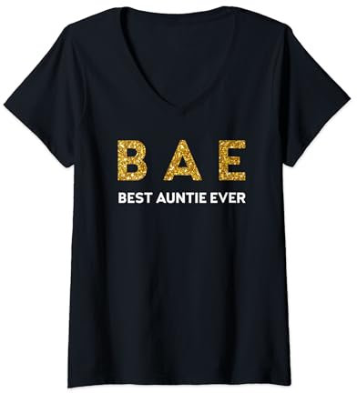 Femme Chemise BAE Best Auntie Ever | Aunt Gifts T-Shirt avec Col en V