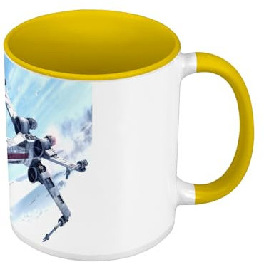Tazza di colore di qualità premium giallo - Starfighter - Tazza con manico e interno colorato
