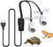 Silkwish Wärmelampe Fassung Keramik für Reptilien, lampe terrarium, Lampenhalter verstellbare Halterung, Doppelkopf-Doppelschalter, Keramik für Schildkröten, Lampenhalter Aquarium (Ohne Glühbirne)