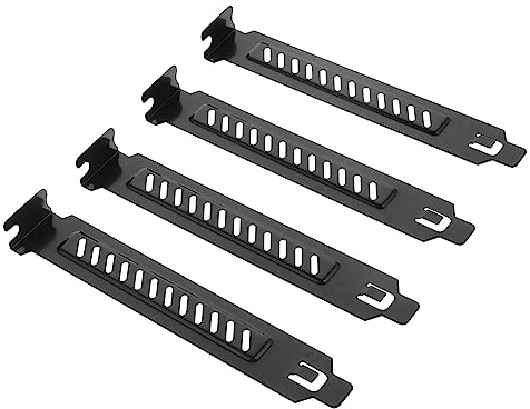 PartyKindom 20pcs Metal Pci Slot Covers for Computer Case, Ventilation Deflectors Slant Holes, Dustproof Back Slot Blanking Plates for Pc Chassis Cooling and Protection