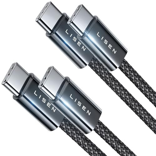 LISEN USB C Kabel Schnellladekabel [2er Pack, 0,5M ], 60W PD 3.0 Schnellladekabel USB C, Ladekabel USB C für iPhone 15 Pro Max Plus, Samsung Galaxy S24, iPad Air/Pro 2024, Tab, Mi, Xiaomi, Huawei