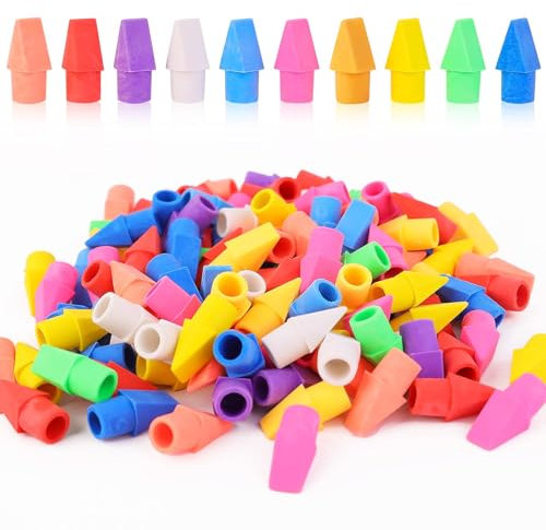 125 Stück Radiergummi Kappen, Radiergummi Stift, Radierkappen, Bleistift Top Radiergummis FüR Kinder Bulk, Kleine Radiergummi Bleistift Topper, Bleistift Cap Radiergummis, 10 Farben