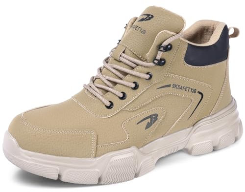 OFFCUP Steel Toe Cap Trainers, Safety Boots, Safety Trainers Mens Work Trainers Safety Shoes Lightweight Comfortable Safety Shoes Industrial Sneakers with Air Cushion, 43CHINA/9UK