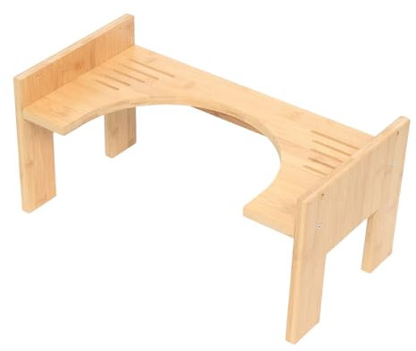 WDRENTOOL Toilettenhocker Holz klohocker Erwachsene toilettenhocker aus Bambus WC Hocker Holz Höhenverstellbar für gegen Hämorrhoiden Verstopfung Blähungen (A)