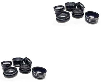 Mikikit 2pcs Phone Lens Fish-eye Starlight Scope Wide Angle Macro Teleconverter Lens for Smartphones