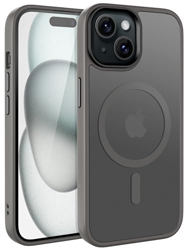 CACOE für iPhone 15 Hülle mit Kameraschutz, Kompatibel mit MagSafe, Stoßfest Kratzfest Magnetisch Rückseite Handyhülle für iPhone 15 Case Transluzente