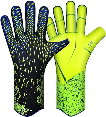 QUICARD Hochwertige Torwarthandschuhe, Professionelle fußball Handschuhe Kinder in den Größen 6-10, für Jugendliche, Erwachsene, Kinder (N-Grün, 6)