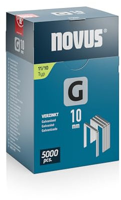 NOVUS TOOLS Flachdrahtklammern 10 mm für Hammertacker, 5000 Tacker-Klammern vom Typ 11/10, Großverpackung, Heftmittel für Folien und Pappe