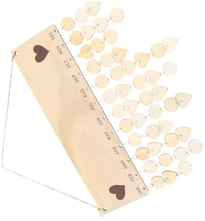 PRETYZOOM 2 Sätze Holzkalender zum Aufhängen holziges Erinnerungsschild für die Familie Wandtafel zum Jubiläum heim Geburtstags Kalender namenschild hängender Kalender Wohndeokr Bambus