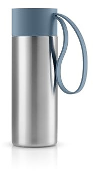 EVA SOLO | To Go Becher 0,35 L Dusty Blue | Doppelwandiger Thermobecher mit Vakuumisolierung | Stilvolles dänisches Design mit praktischer Halteschlaufe und Klickdeckel | Staubiges Blau