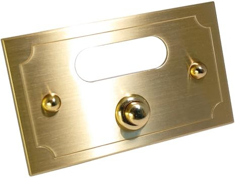 Neroni Mameli Campanello in Ottone Satinato per Esterno abitazione - Porta Ingresso Casa, con Pulsante Elettrico - Modello Ottaviano - Made in Italy