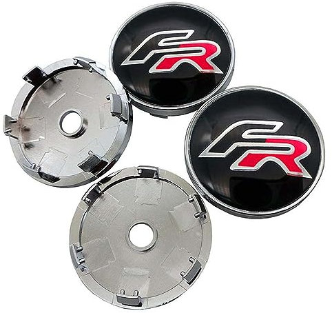 QEREEEWSE 4 pièces Auto Cache-Moyeux,pour FR 56mm60mm Jante Centre D'emblème Accessoires de Logo D'emblème de Décoration de Pneus.,56mm