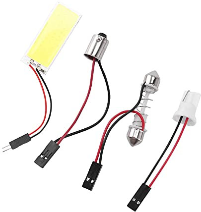 Giuneuow T10 501 W5W Ba9S Dôme De Feston Intérieur 36 LED COB Adaptateur Panneau Ampoule Dc12V Blanc Pur