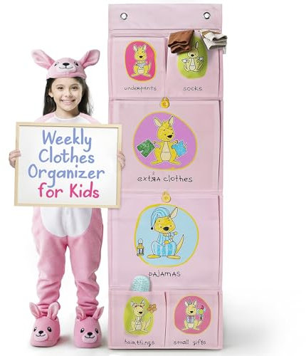 Aufbewahrungs-Organizer zum Aufhängen, lustige und farbenfrohe Aufbewahrung und Organisation für Kleidung, Spielzeug und mehr. Wand- und Türbefestigung, wasserabweisend. Ideal für Kinderzimmer, Spind