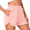 Litherday Short Femme Short de Sport Femme Été Fente latérale Pantalon Court pour Fitness Jogging Running Respirant Doux avec Poches Cordon Rose M