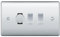 BG Polished Chrome 3 Gang Grid Switch 1x Trailing Edge LED Dimmer 2x 2 Way