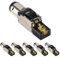 Goufride 6-Pack Tool Free Shielded RJ45 Cat 8, Cat8 Field Termination Plug, Cat8 Connector, Cat8 Plug