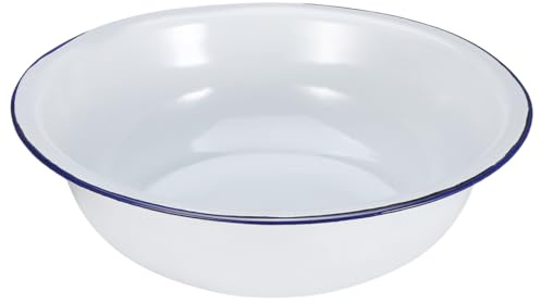 VOSAREA Emailliertes Fußbadewanne Retro Fußwaschbecken aus Metall Vintage Fußbadeeimer für Pediküre Langlebig und Leicht zu Reinigen für Zuhause Stilvolles Design