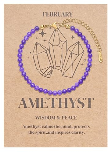 Joo&Rind Armband Damen Gold Wasserfest Naturstein Armband für Frauen Geburtsstein Armbänder 12 Monate Schmuck Geschenk für Mama Freundin Oma | Geburtstag Valentinstag