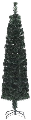 Gecheer Albero di Natale Artificiale 120 cm, Fibra Ottica, Illuminazione a 5 Colori, Supporto Stabile, Decorazione Festa