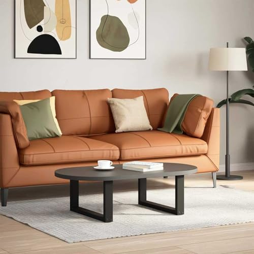 Fecpoo Lot de 2 pieds de table basse en forme de U - Noir - Largeur : 70 cm - Hauteur : 30 à 31 cm - En acier revêtu par pulvérisation - Pour une table basse personnalisée