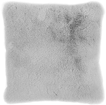 -LUXOR- living Kissen Coste Kunstfell Dekokissen in Schaffelloptik - Flauschiges Kuschelkissen Sofakissen für Deko Wohnzimmer 40 x 40 cm grau 1 Stück